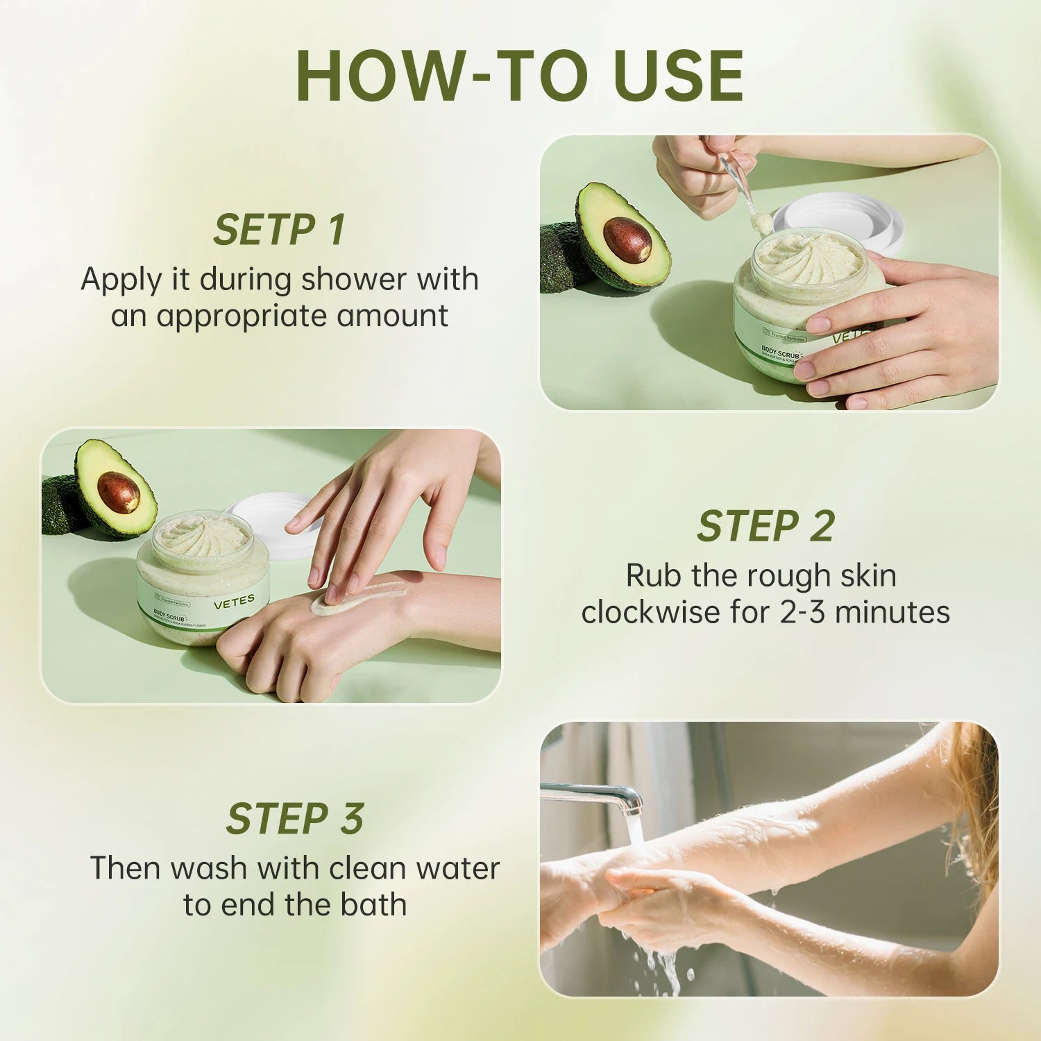 Body Scrub Exfoliant 250ml – Professional Smoothing Skin Care Scrubs Treatments Tidesmit