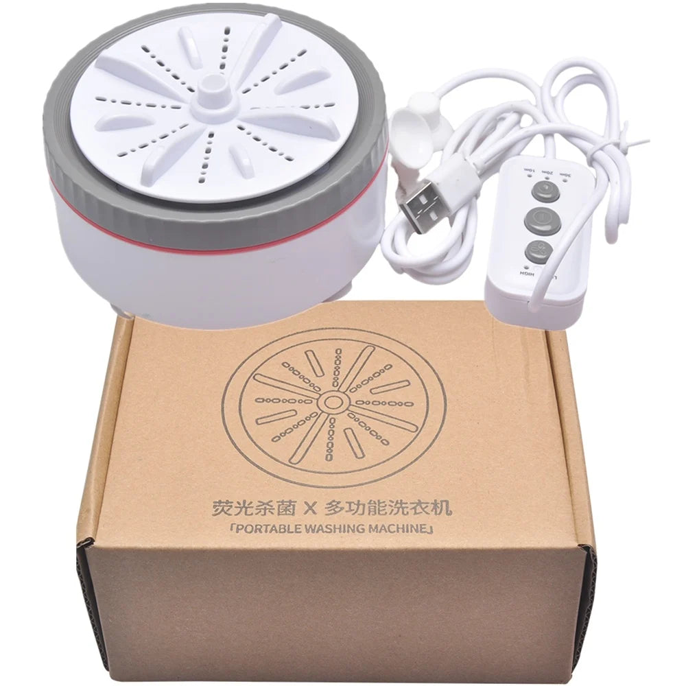 Tidesmit USB mini portable washing machine showing 3 gear timer settings for travel laundry and baby clothes care