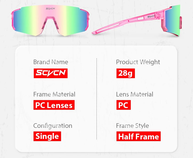 SCVCN Cycling Glasses UV400 Outdoor Sports Sunglasses Men MTB Cycling Glasses Women Road Bike Sunglasses Running Goggles