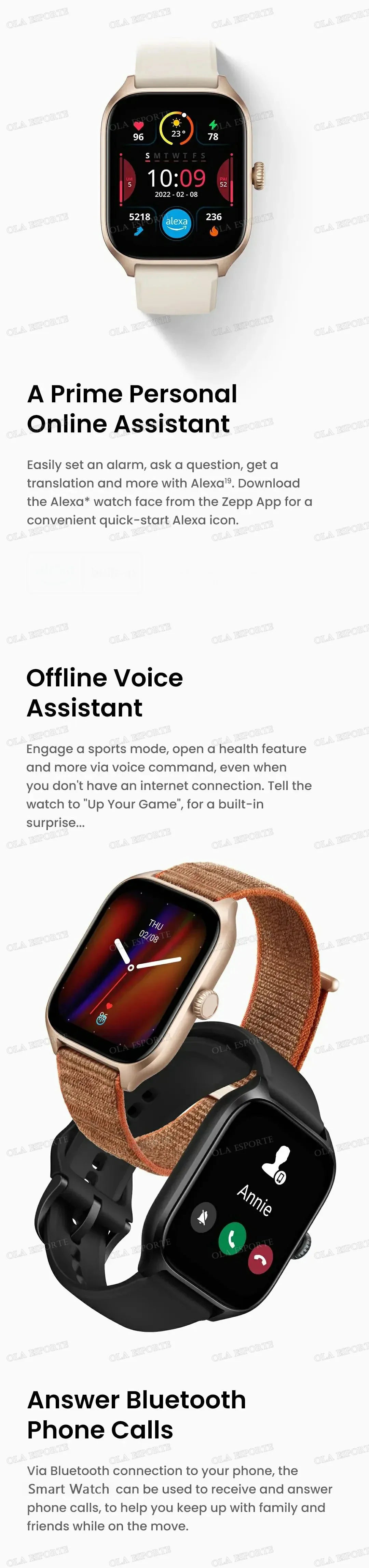 Smart Watch For Android IOS Watches 2.01inch HD Display BT Call Message Alert Music Sports Mode Smartwatch Men Women Gift HW12