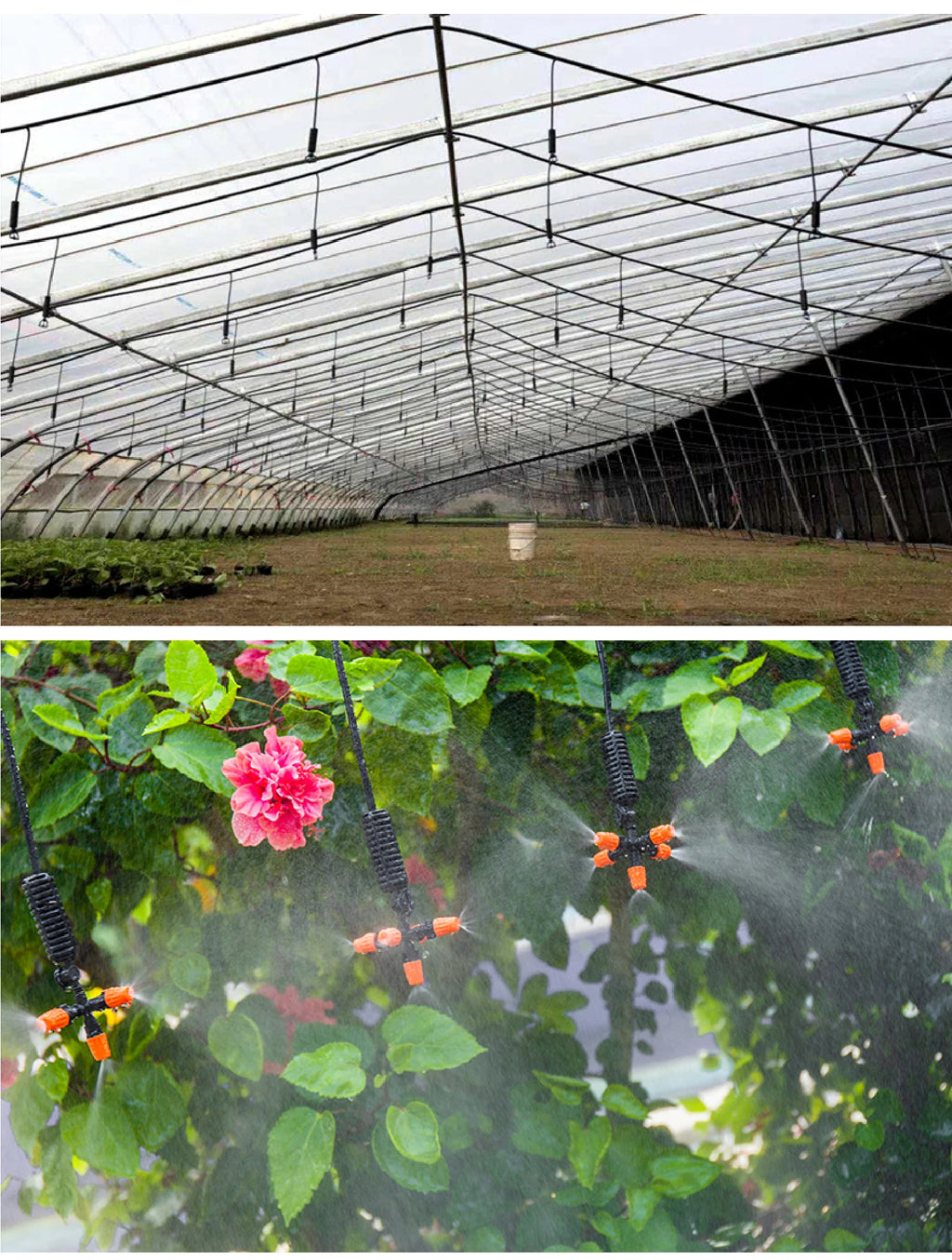 Inverted Micro Sprinkler Nozzle Set 360 Rotating Misting Spray Irrigation Sprayer Cooling Dust Garden Greenhouse