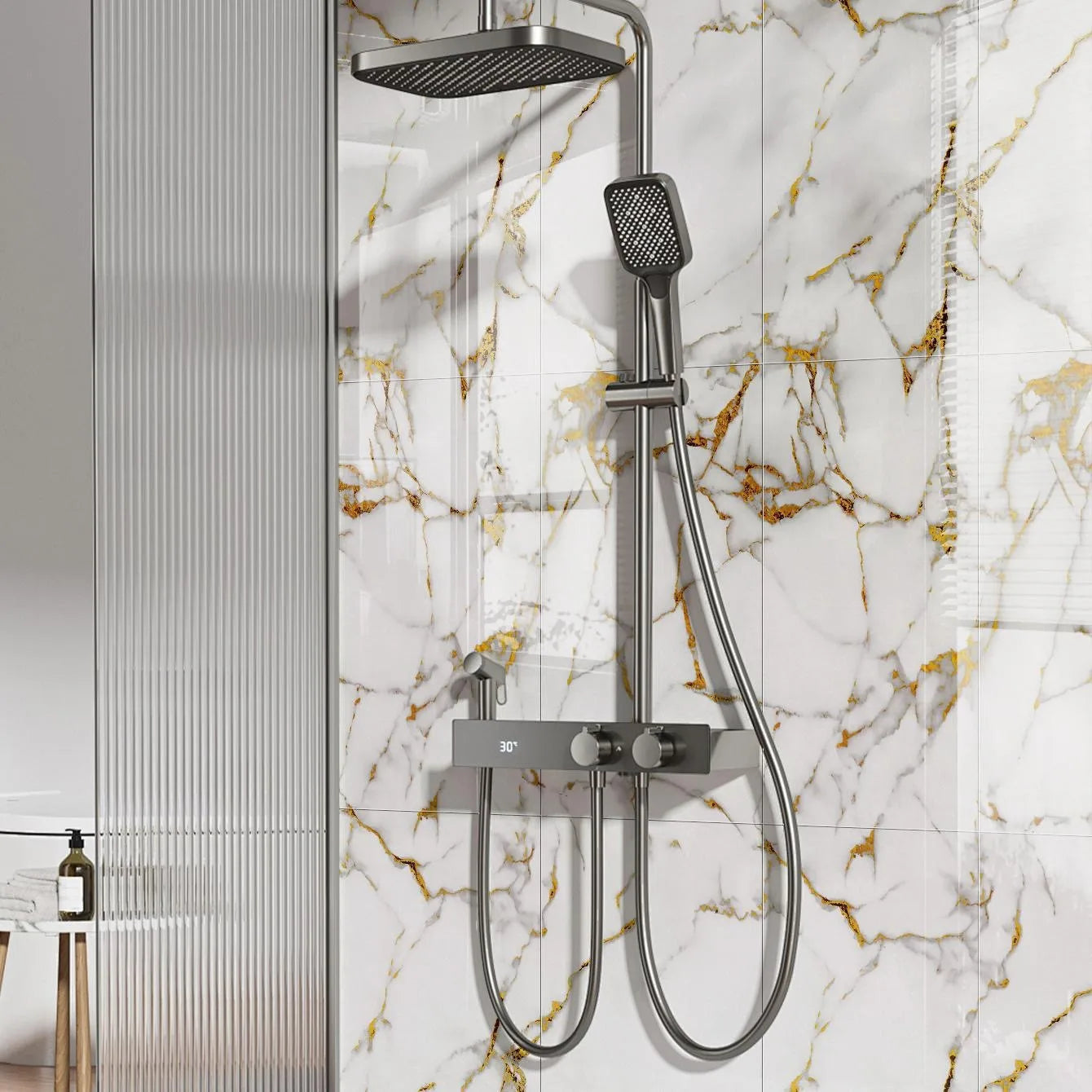 Marble Peel and Stick Backsplash Waterproof Washroom Wall Panels, Peel and Stick Tile, PVC Wall Panels for Kitchen