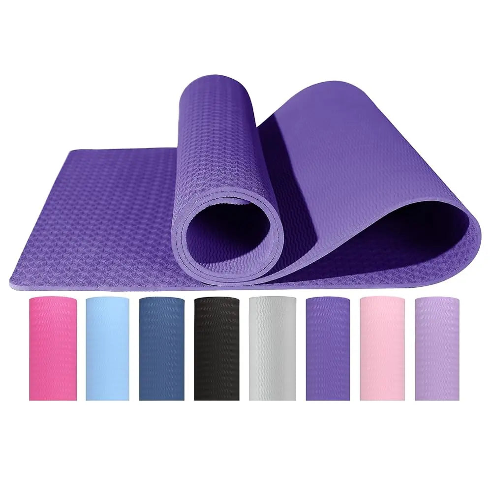Good Nite TPE Yoga Mat - Non-Slip 183x61x0.6cm for Pilates, Fitness & Training, with Carry Strap