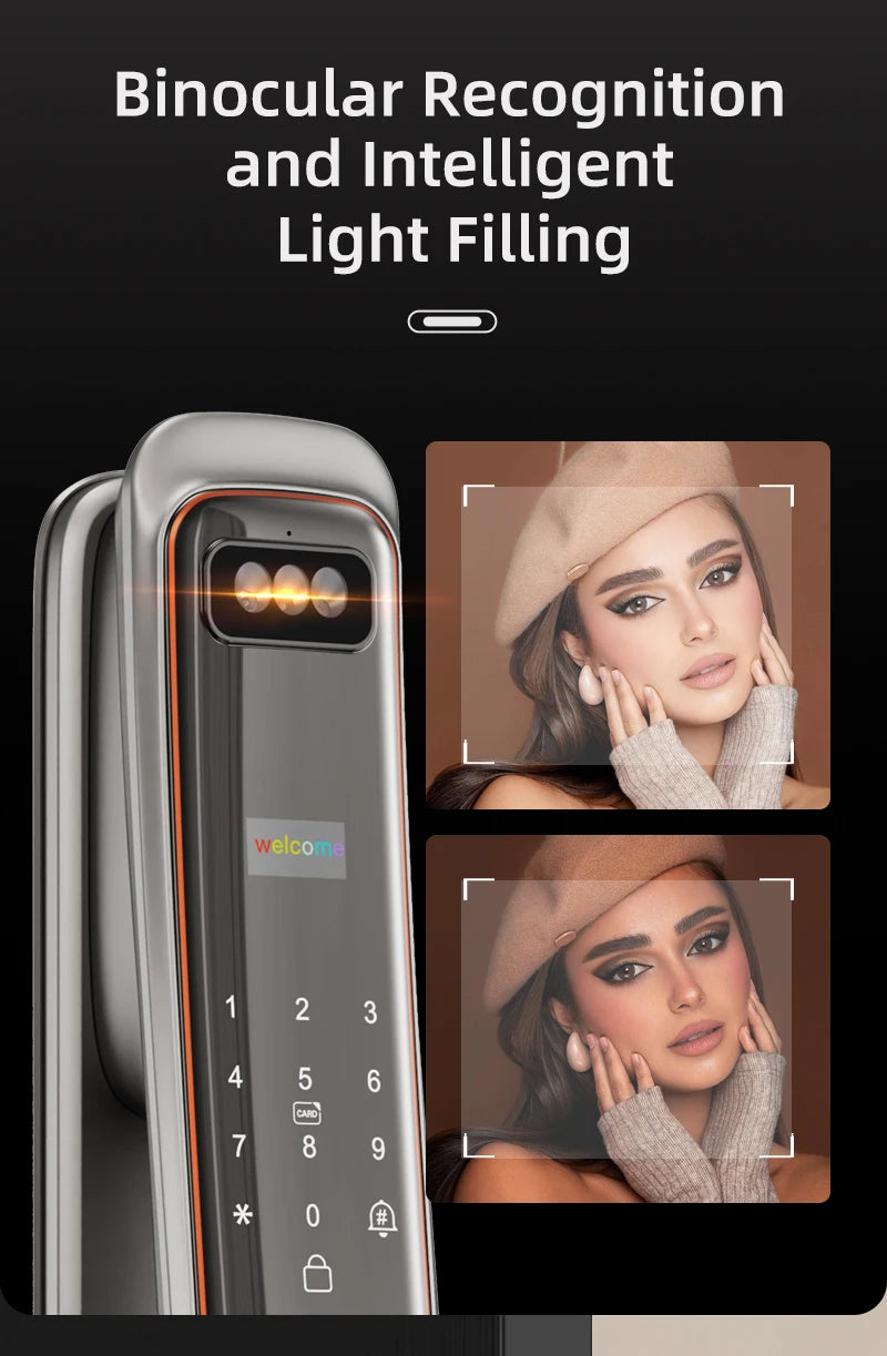 Wifi Wishome APP Face Recognition Smart Door Lock With Camera   Digital Door Lock Automatic Door Lock