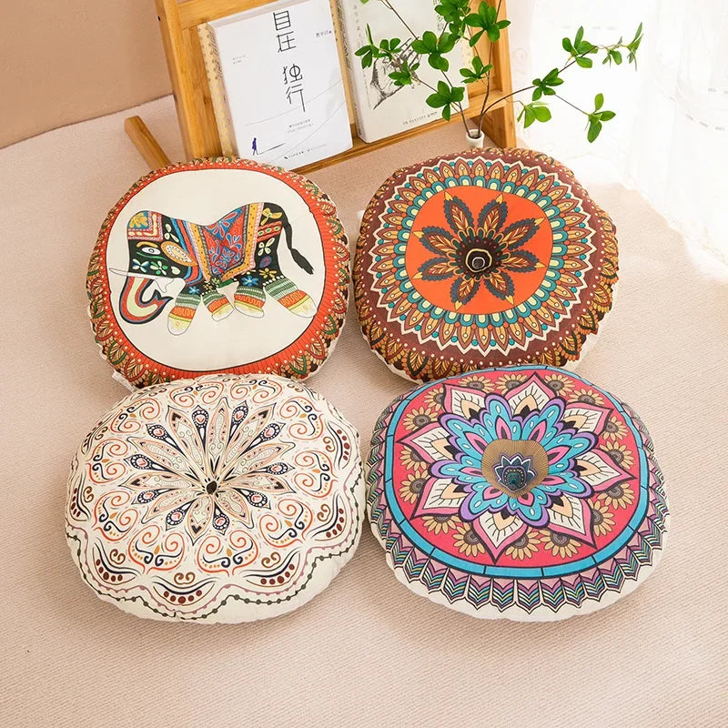 Bohemia Cotton Linen Chair Cushion Geometric Cotton And Hemp Round Chair Cushion Yoga Meditation Floor Mat Sofa Pillow Cushion