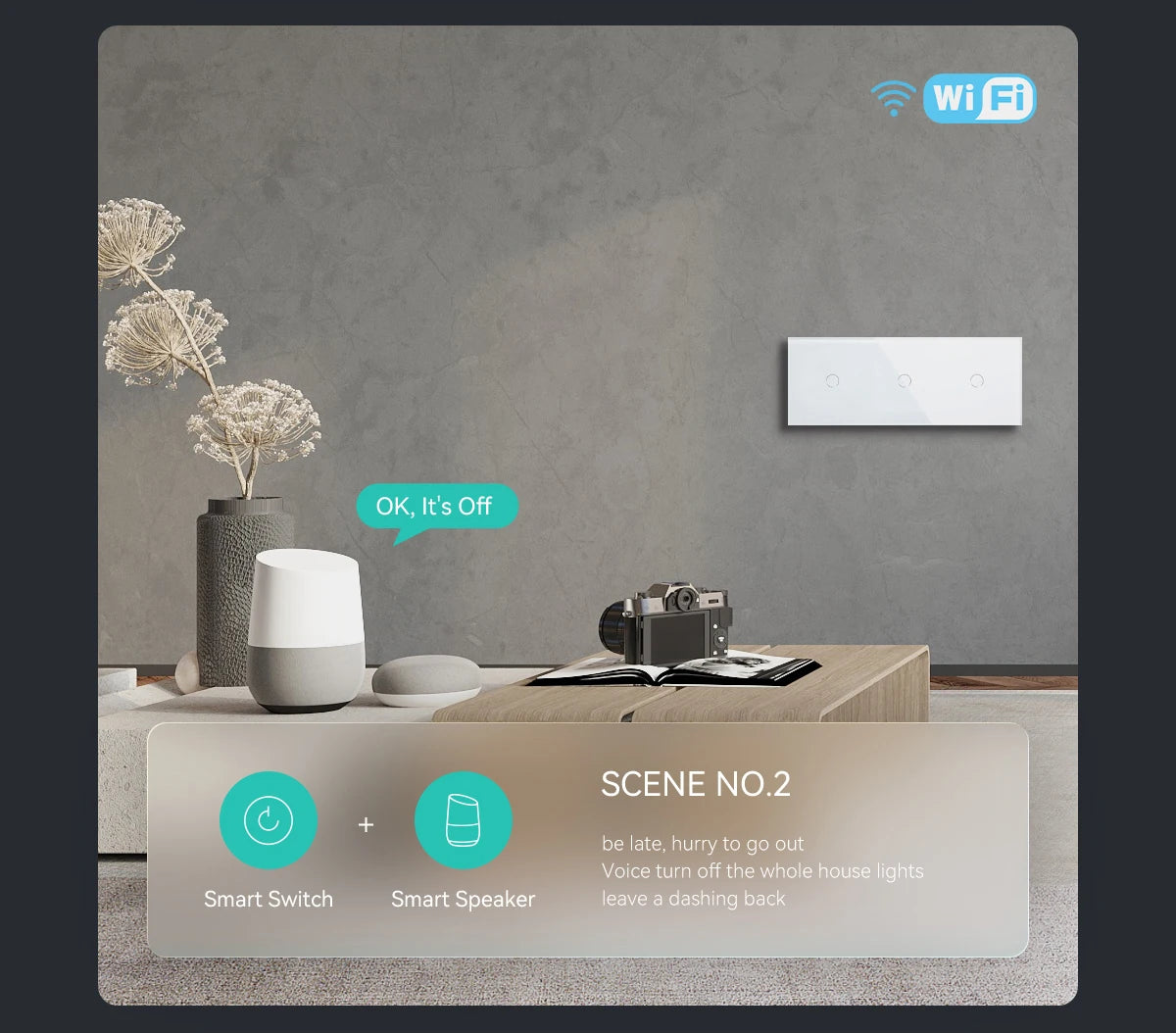 WiFi Smart Light Switch - Glass Touch Panel | Tidesmit Home Automation Tidesmit