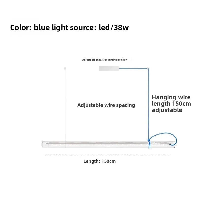 Modern LED Ring Light | Minimalist Adjustable Linear Studio Lighting blue 150cm Tidesmit