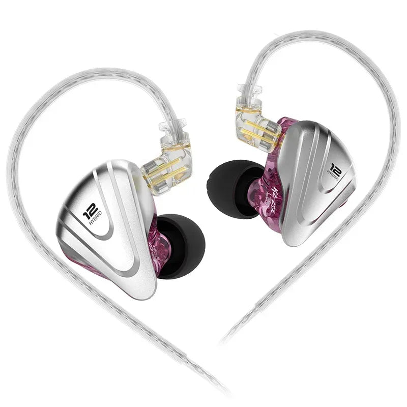 KZ ZSX 12-Driver Hybrid In-Ear Monitors by Tidesmit ZSX Purple NoMic China Mainland Tidesmit