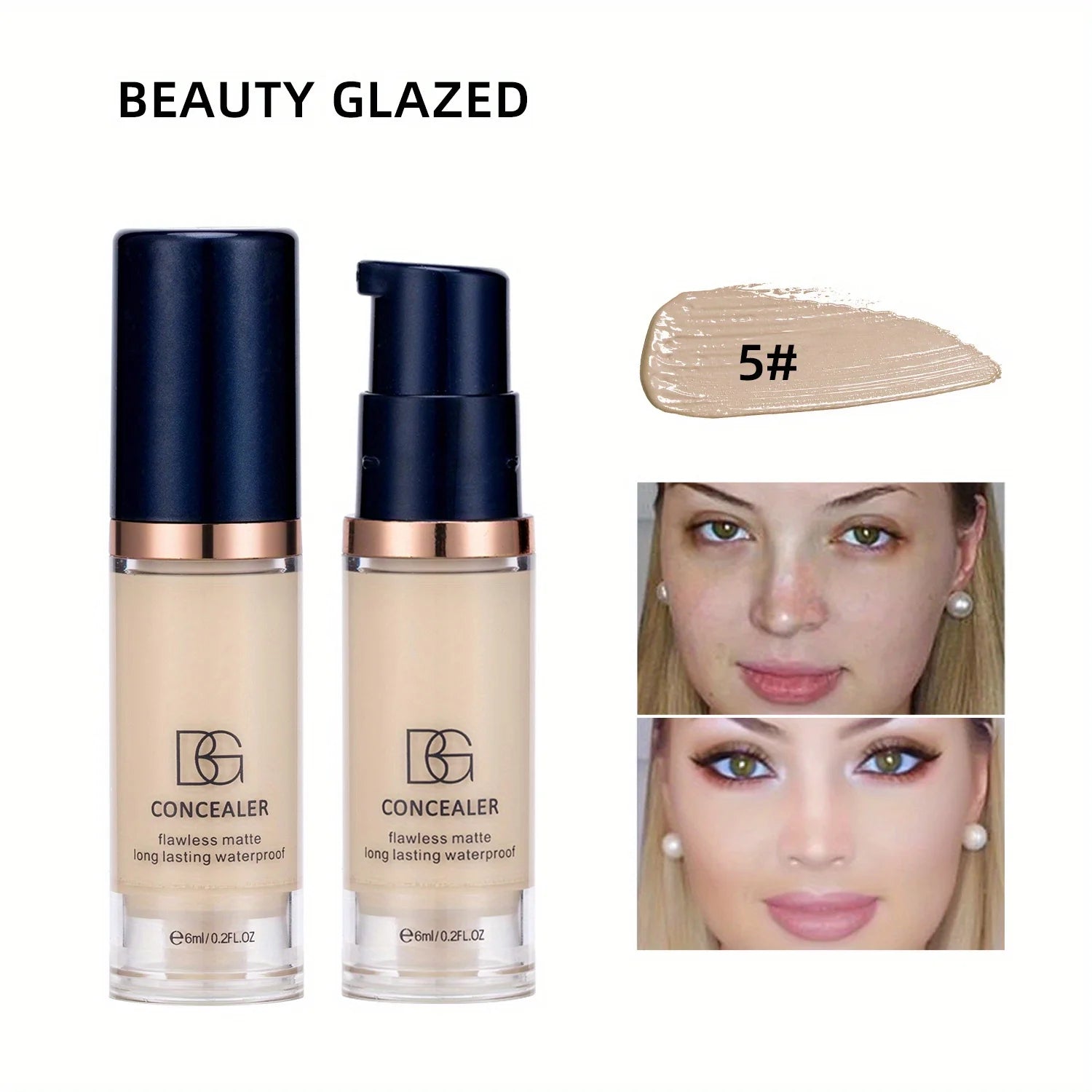 Tidesmit 5 color liquid concealer palette showing full coverage matte texture and oil control skin finish