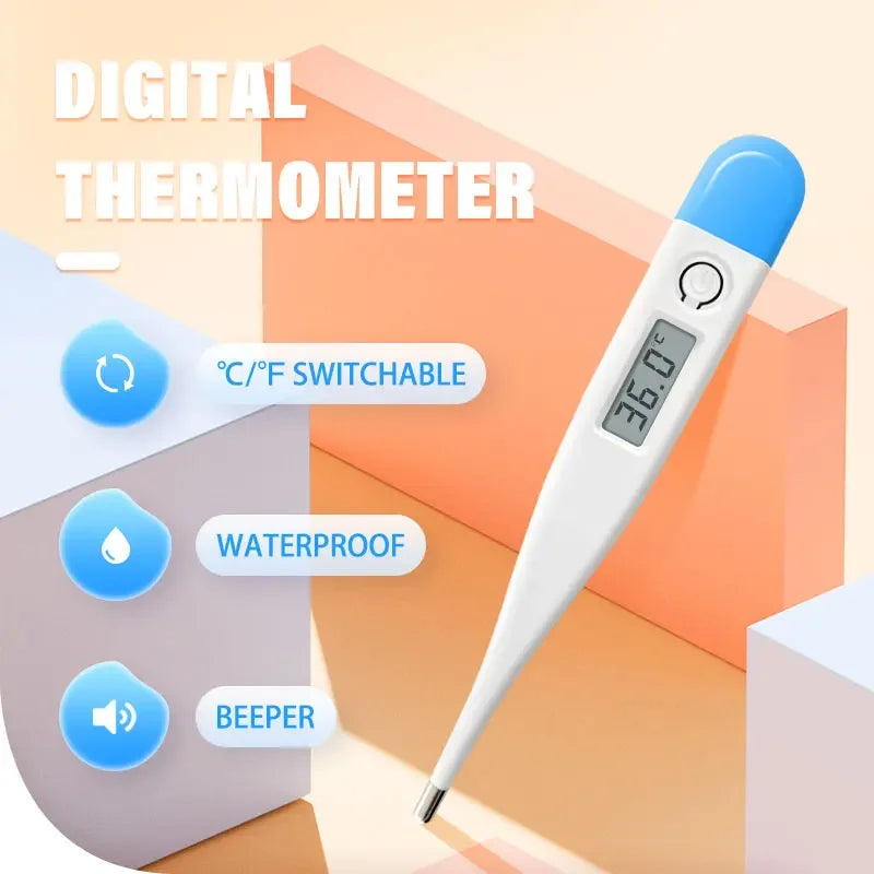 1/2/5pcs Thermometer Fever Digital Basal Body Oral Armpit Rectal Electronic LCD Display High-Precision Measurement Smart Heat