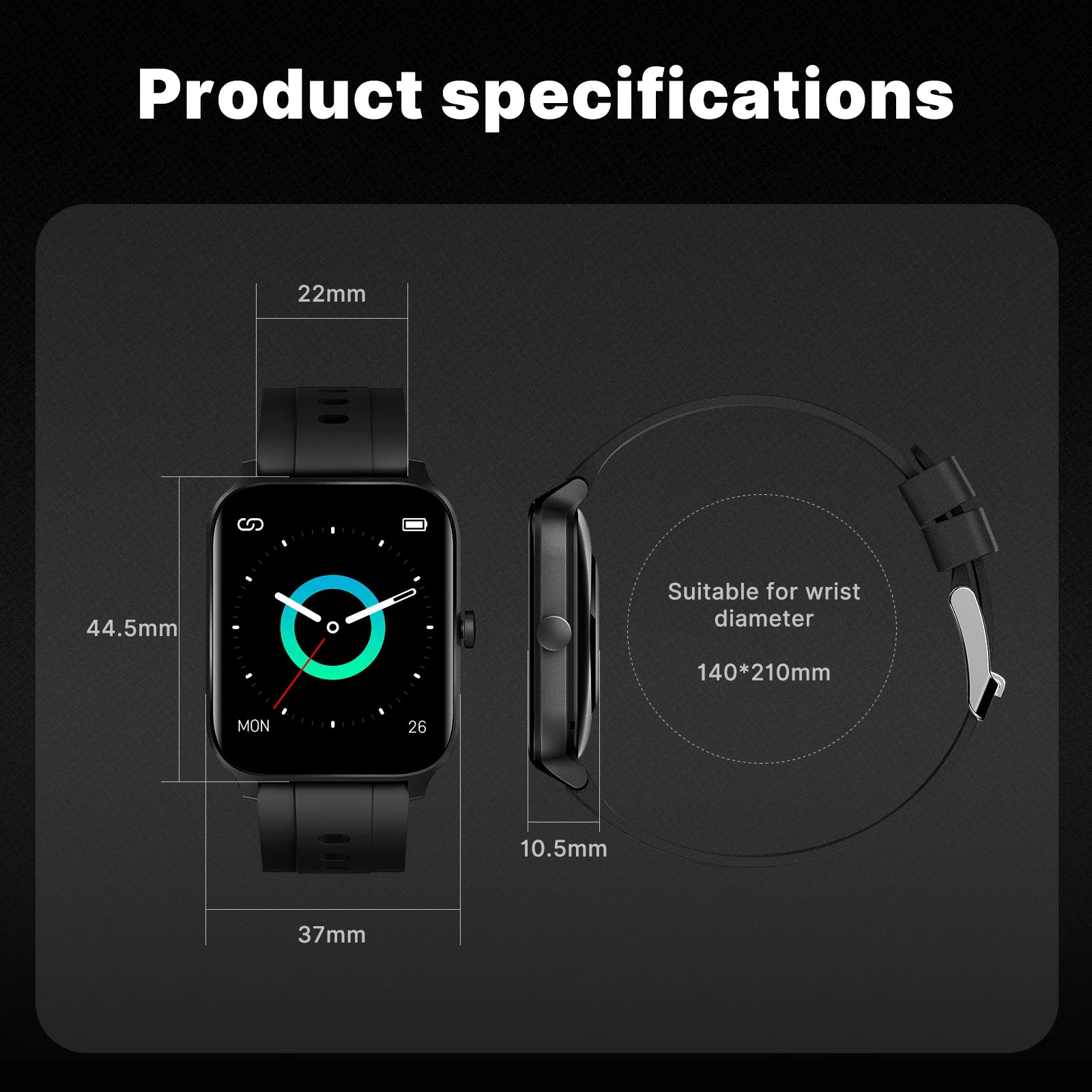 MOES Smart Watch Alexa Built-in Fitness Tracker Heart Rate and Two Dial Styles Blood Oxygen Monitor, IP68 Waterproof Touchscreen