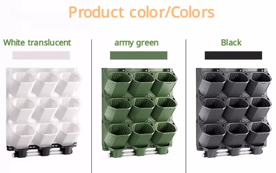 Outdoor Multi-layer Planting Trough Vertical Garden Plant Wall Plastic Planter Modular Planting Box Fence Hanging Flower Pot