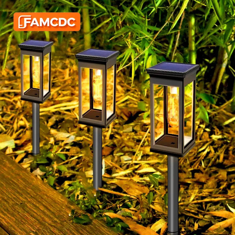 4/6 PCS Solar Pathway Light Outdoor Auto On/Off at Dusk Outdoor Waterproof Solar Lamp Garden Yard Patio Walkway Driveway Camping Decor Landscape Lighting Utomatic Pathway Lighting