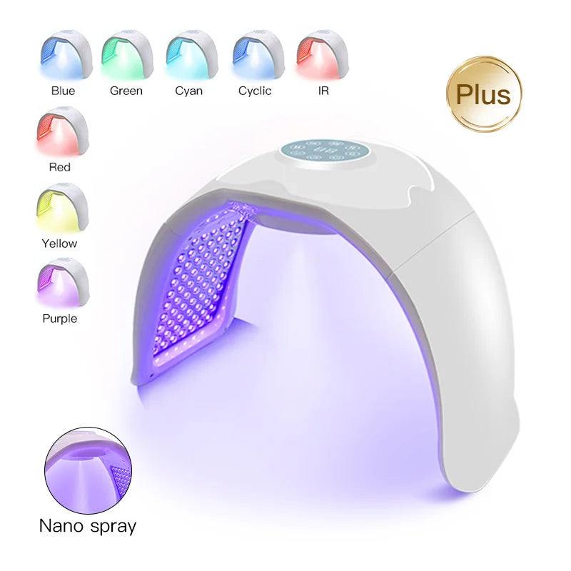 8 Colors Nano Spray LED Photon Skin Moisturizing PDT Mask Red Light Therapy Hydrotherapy Acne Wrinkle Remove Skin Care Spa Tools