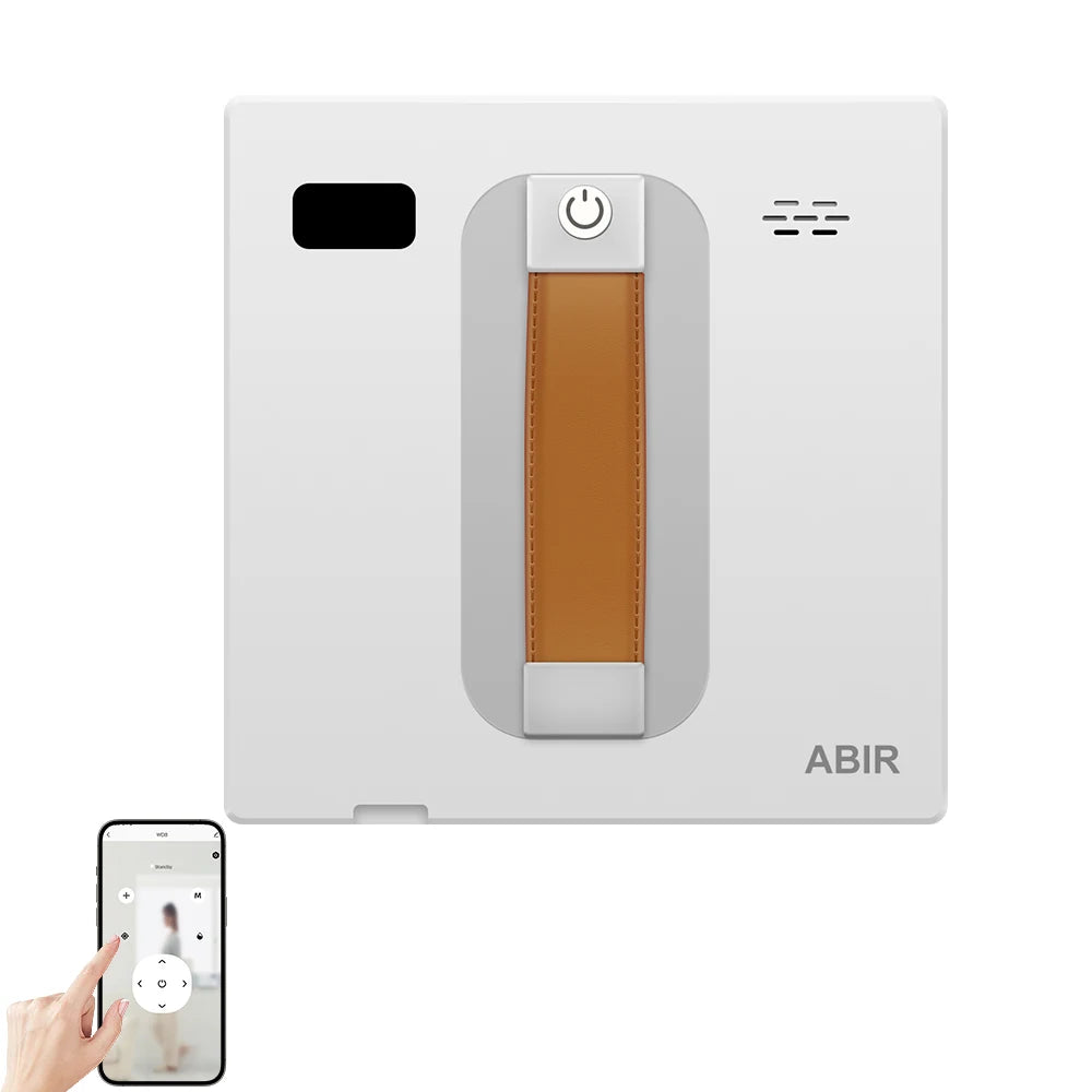 Tidesmit ABIR WD8 window cleaning robot with dual water spray and laser sensor cleaning a glass wall