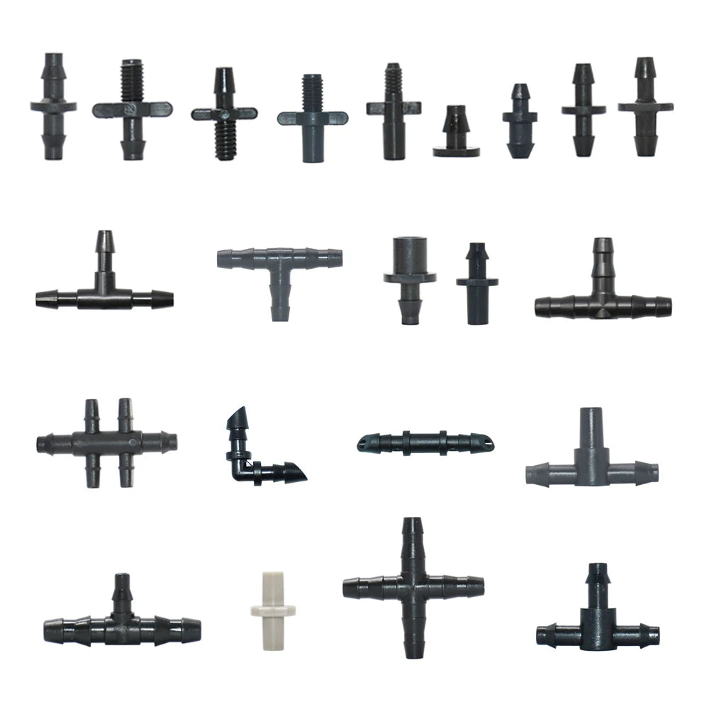 Garden Hose Connectors Barbed Tee Elbow Cross End Plug Coupling WDrip Irrigation System Atering Fitting For 3/5 4/7mm Hsse 2027