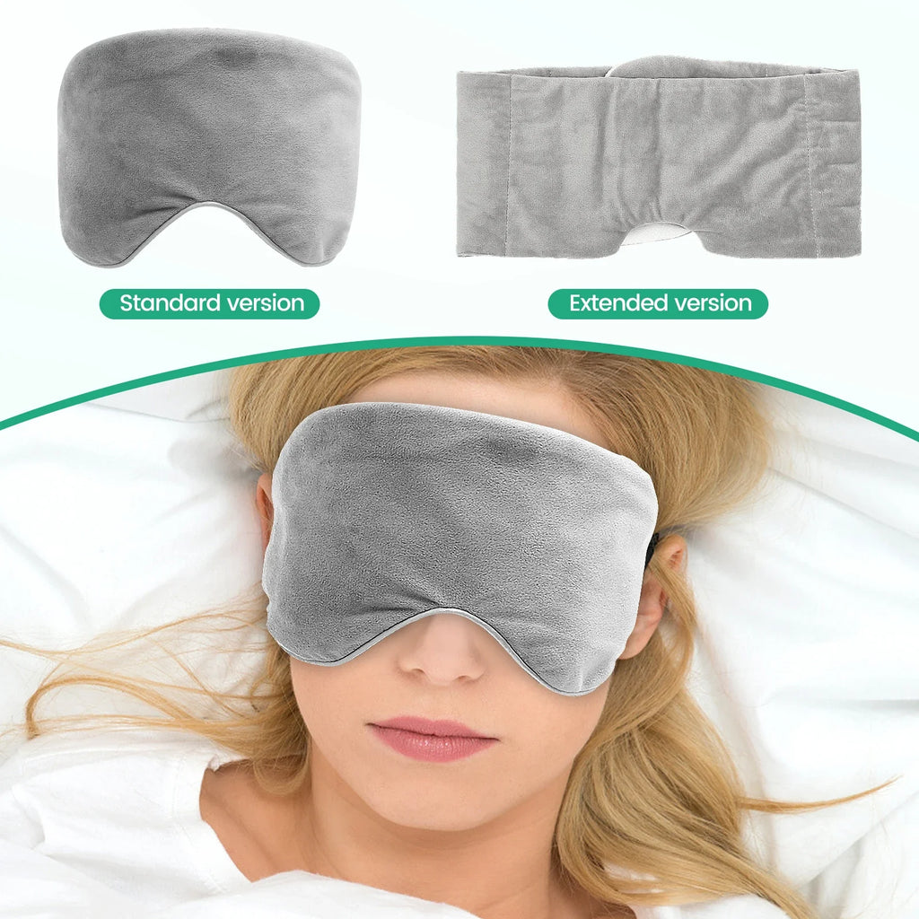 Weighted Eye Mask Soft Breathable Blackout Sleep Mask with Adjustable Sticky Strap Removable Weighted Eye Cover for Sleeping