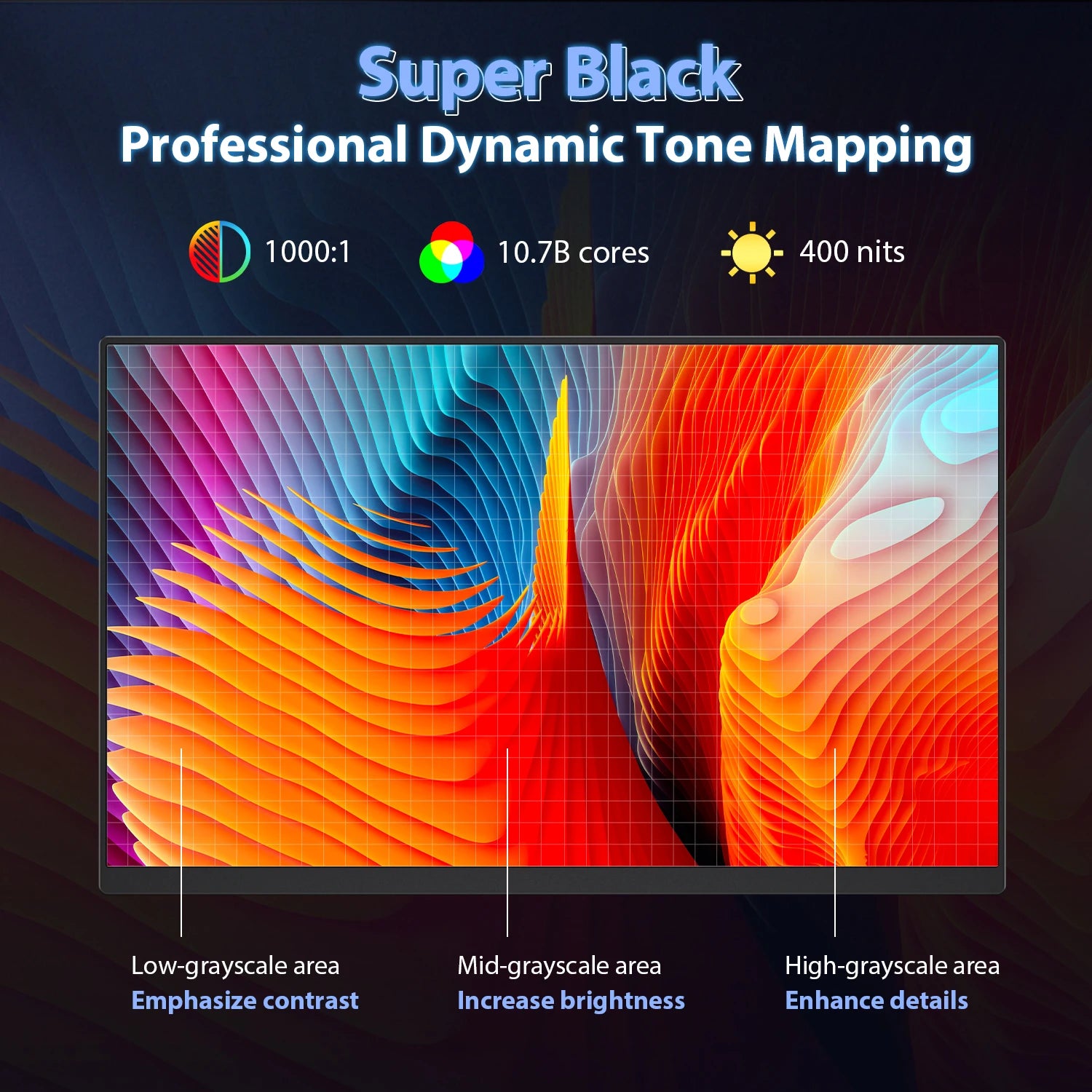 UPERFECT 17.3" 4K Portable Monitor 400Nits 100%DCI-P3 1MS FreeSync 120Hz Gaming Display with Type C Mini HDMI For Lapto PC Phone