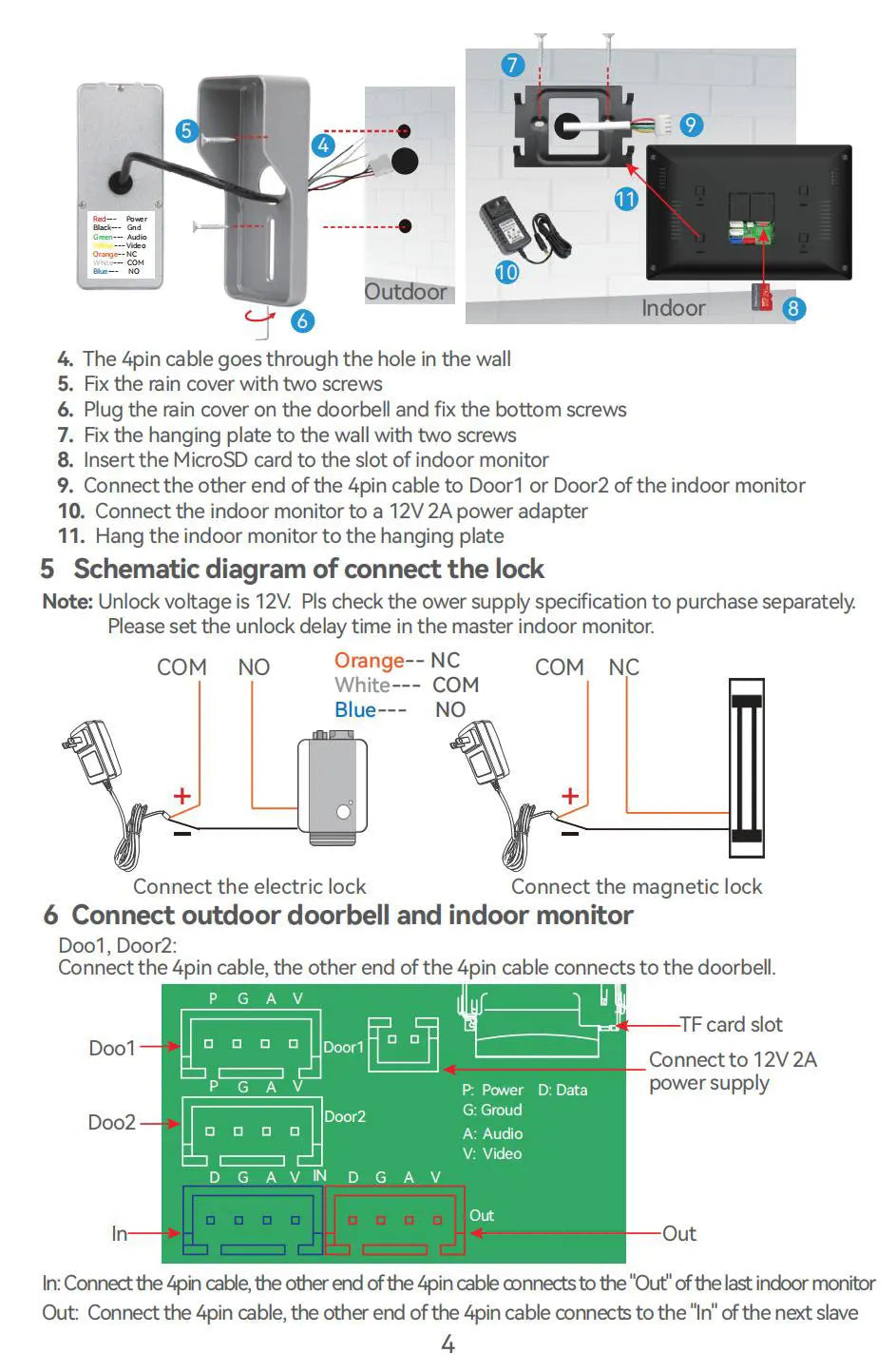 Wifi Tuya App Video Intercom 1080P Video Doorbell HD Camera for Apartment 7/10inch Touch Monitor one-key Unlock Motion Detection
