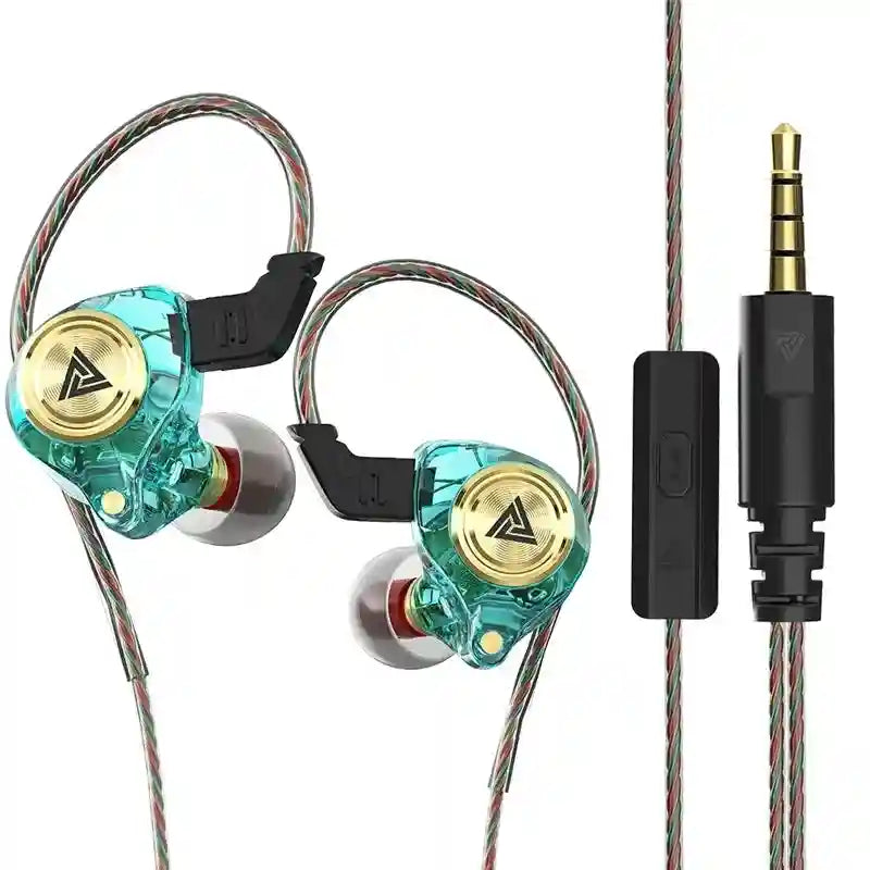 Wired Earbuds with Microphone - Noise Cancelling Bass Headset Green Tidesmit