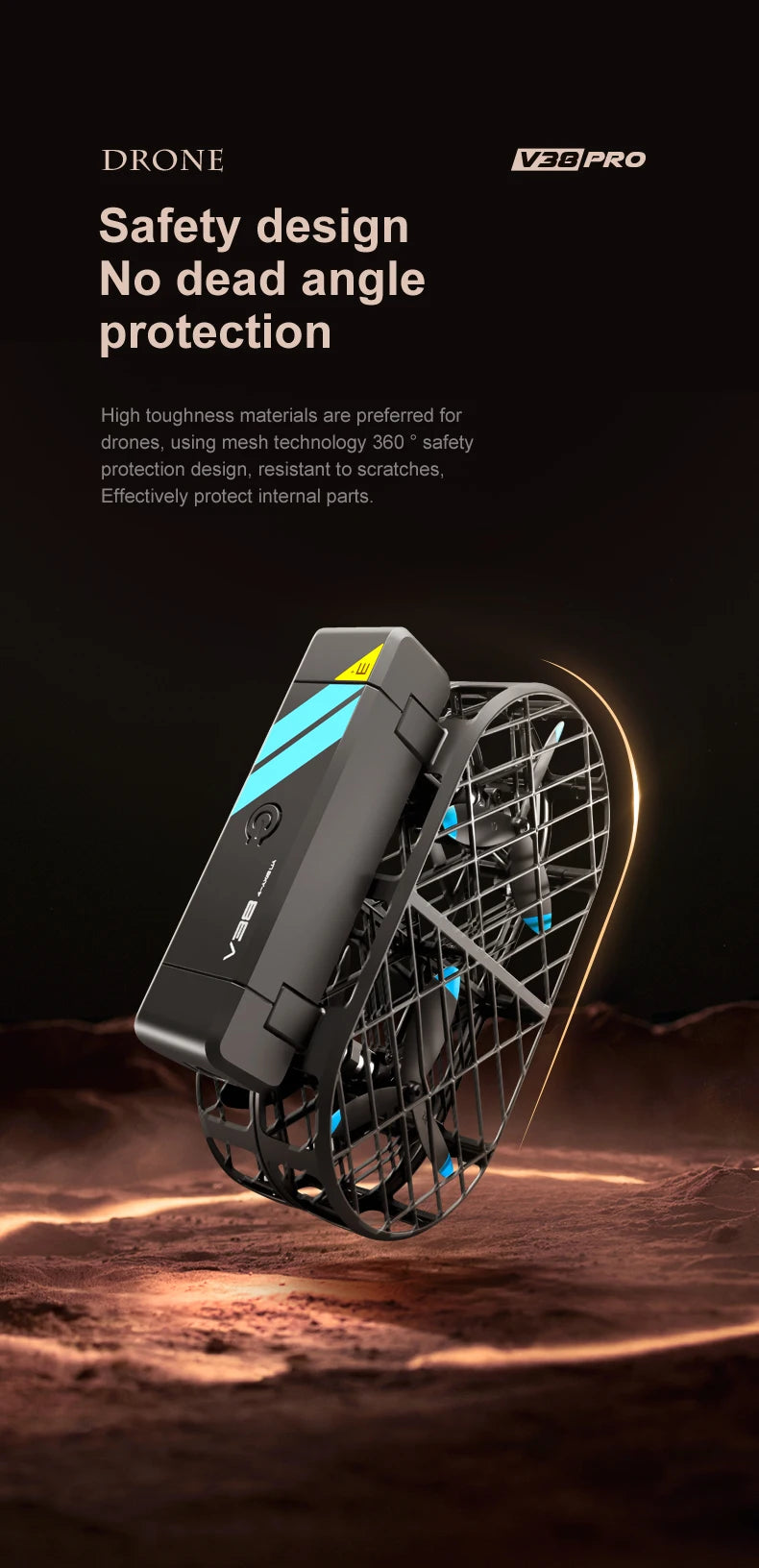 Foldable 6K Camera Drone with WiFi FPV and Headless Mode - Tidesmit V38 Tidesmit