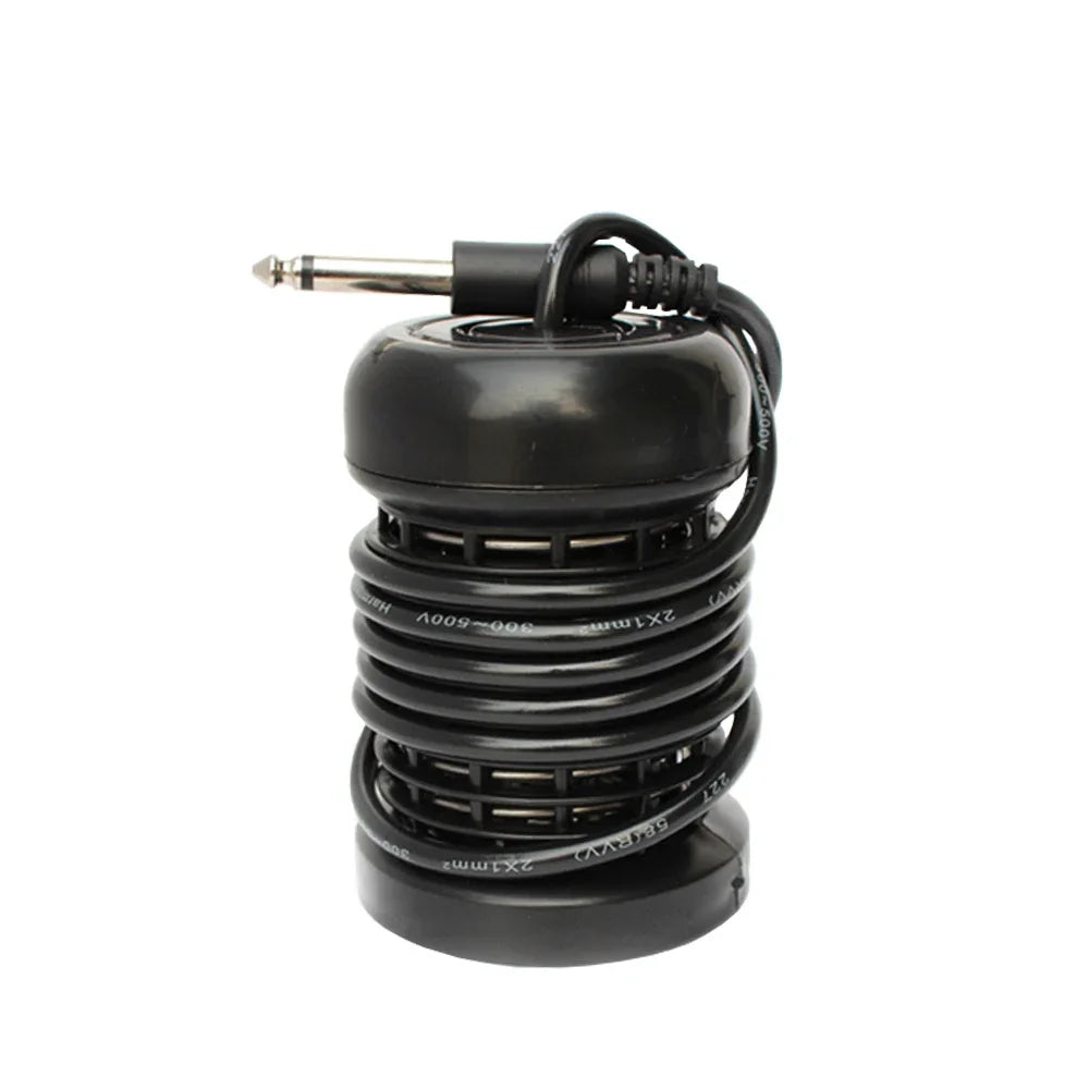 Black ionic foot bath detox machine array with coiled power cable and jack connector for spa spa detoxification system.