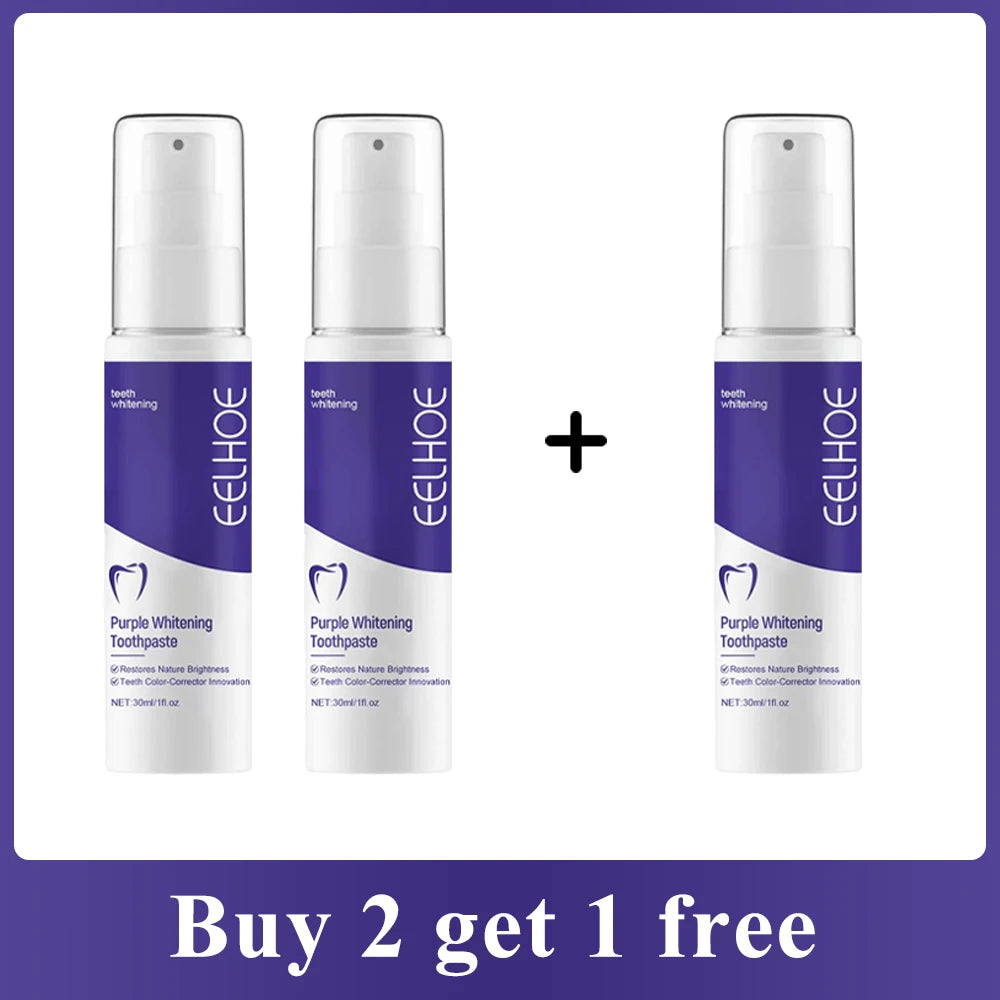 Tidesmit purple whitening toothpaste for removing yellow stains and freshening breath in daily oral care routine