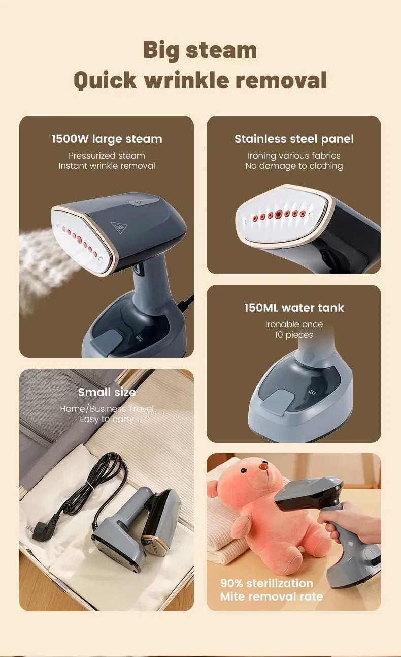 Tidesmit 1500W Foldable Handheld Garment Steamer