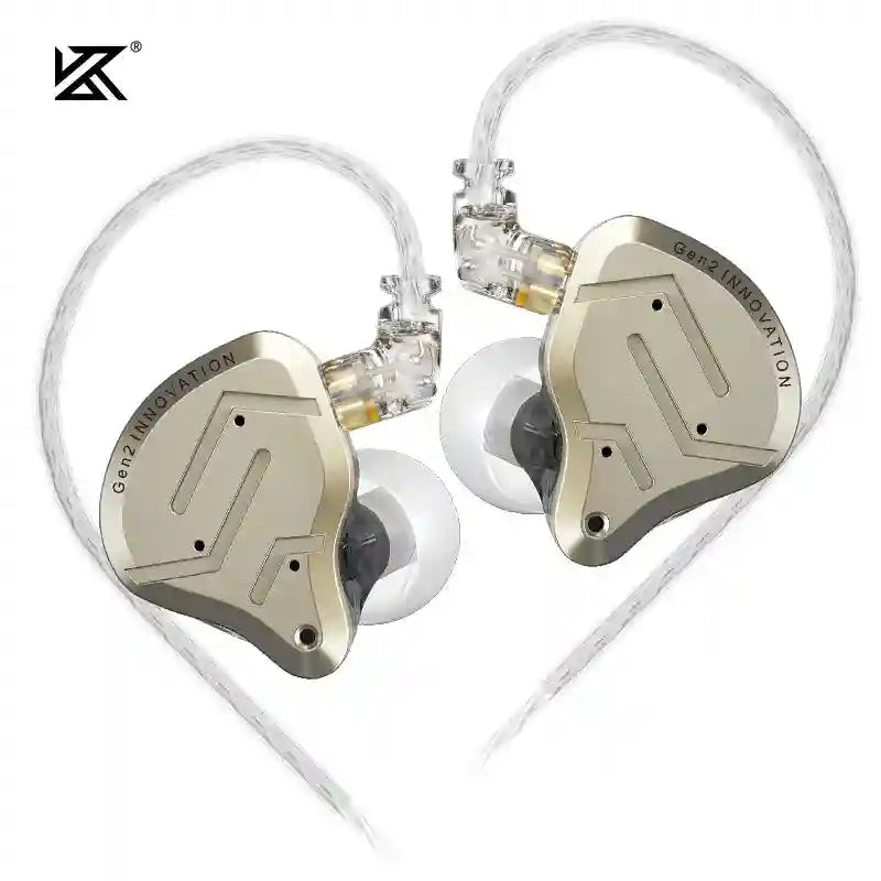 KZ ZSN Pro 2 In-Ear Monitors: Hybrid Dual Driver HiFi Audio ZSNPro2 Yellow NOMIC China Mainland Tidesmit