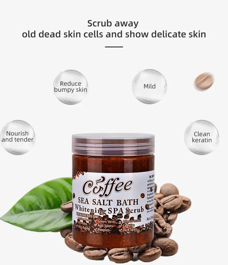 Coffee Body Scrub Exfoliating Salt Cream for Cellulite - 350g Scrubs Treatments Tidesmit