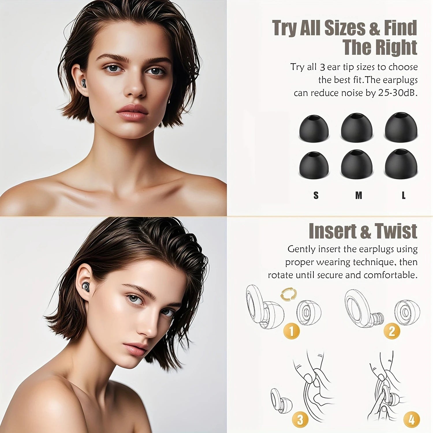 3D Sleep Mask with Integrated Earplugs - Ergonomic Light Blocking Tidesmit