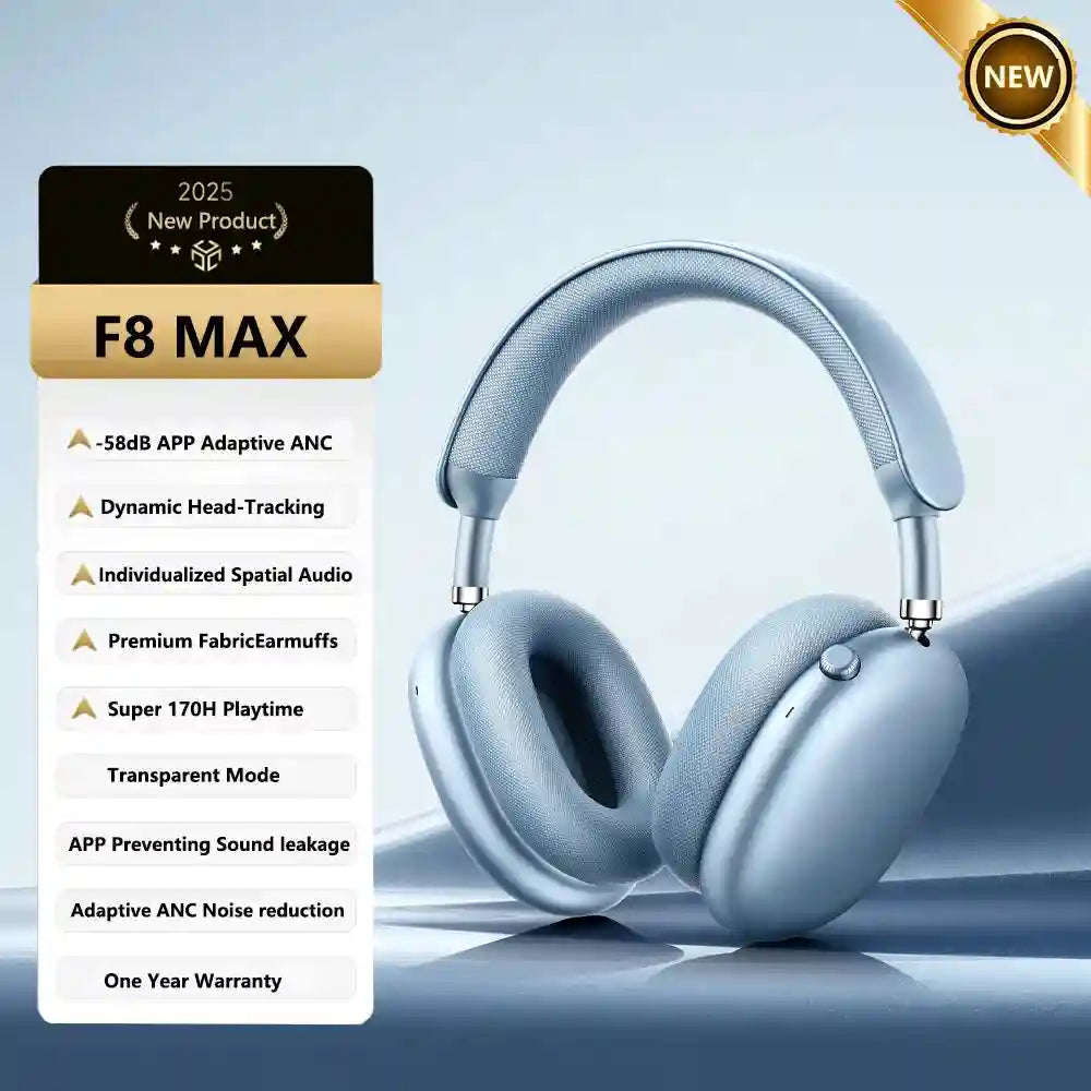 Wireless Headphones with Hybrid Active Noise Cancellation & 180H Battery Blue China Mainland Tidesmit