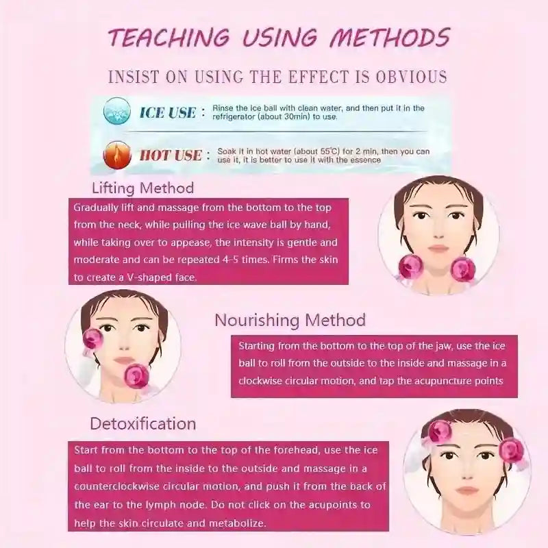 Ice Globes Cooling Facial Massage Roller - Professional Skin Care Eye Massage Instrument Tidesmit