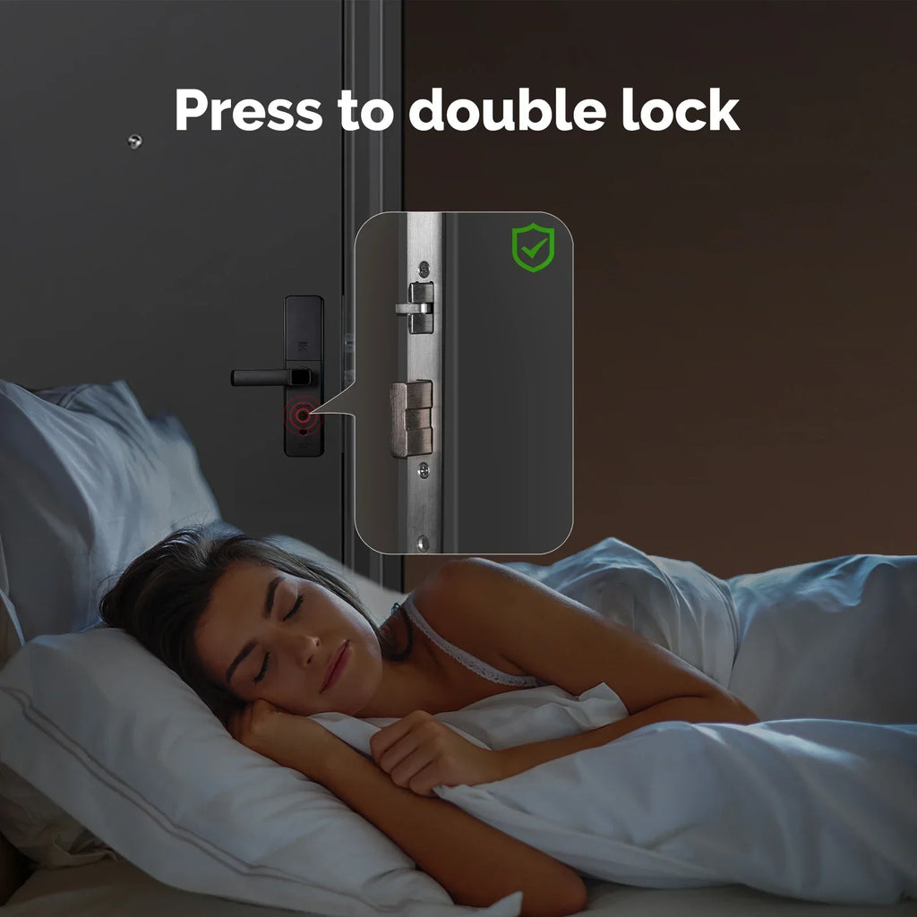 MOES Tuya ZigBee Smart Door Lock Indoor Password Fingerprint Remote Unlock Keycard Tamper Alarm Battery Powered Work With Alexa