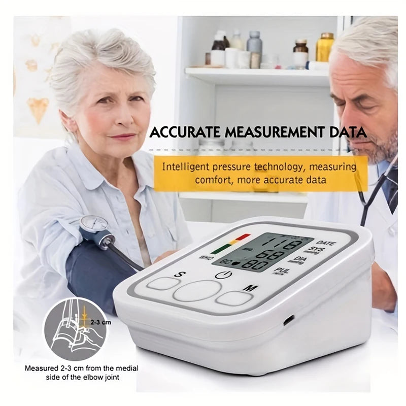 Medical Grade Upper Arm Digital BP Monitor Automatic Sphygmomanometer Kit Home Health Measuring Device