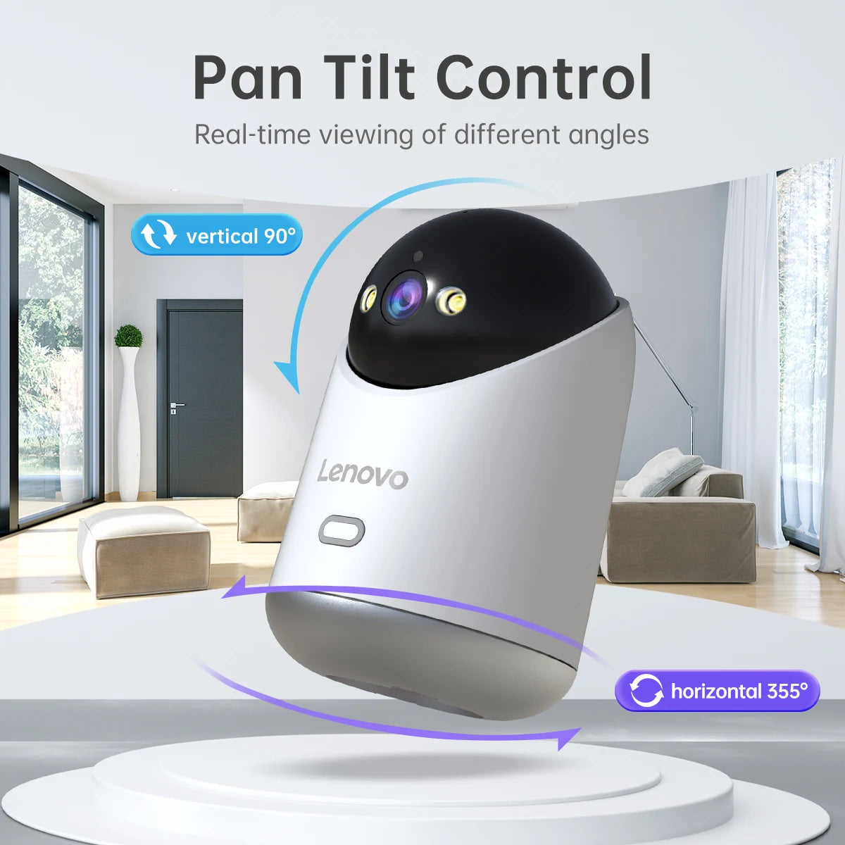 Lenovo 8MP 5G Wifi Indoor Security Camera HD IP Cam Color Night Vision Two-Way Audio PTZ 360° Home Surveillance Baby Monitor