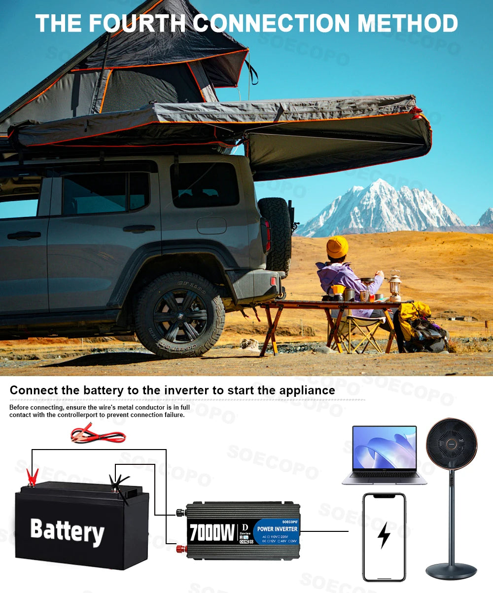 SOECOPO 7000W Peak Solar Power System Kit 200W Panel 100A Controller 12V To 110V 220V Inverter Generator for Camping RV Car Home