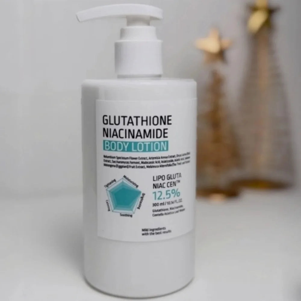 300ml Brighten Skin Tone Deep Moisturizing Body Lotion Soothing Repair Centella Asiatica Glutathione Niacinamide Body Care Cream