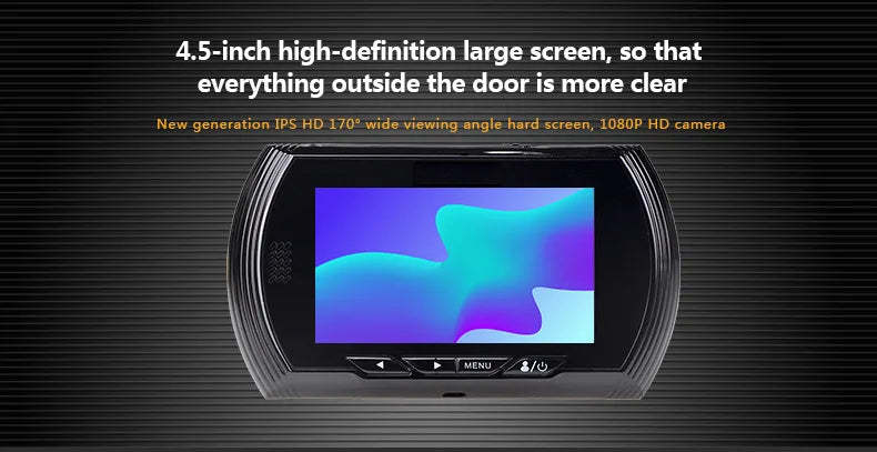 4.5 Inch Smart Digital Door Viewer Camera Door Eye Video Record Peephole Viewers IR Night Vision PIR Motion No Disturb Doorbell