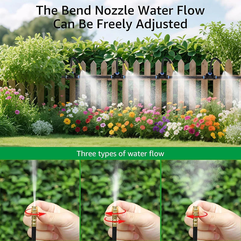 Drip Irrigation System 100FT 1/4" 2026-Upgrade Garden Sprinkler Kit With 16PCS 360° Adjustable Automatic Misting Watering System