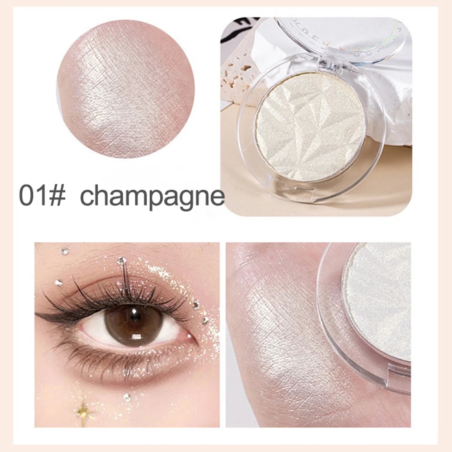 Tidesmit Shimmer Glow Highlighter 2-color palette texture close-up for radiant festival makeup and contouring