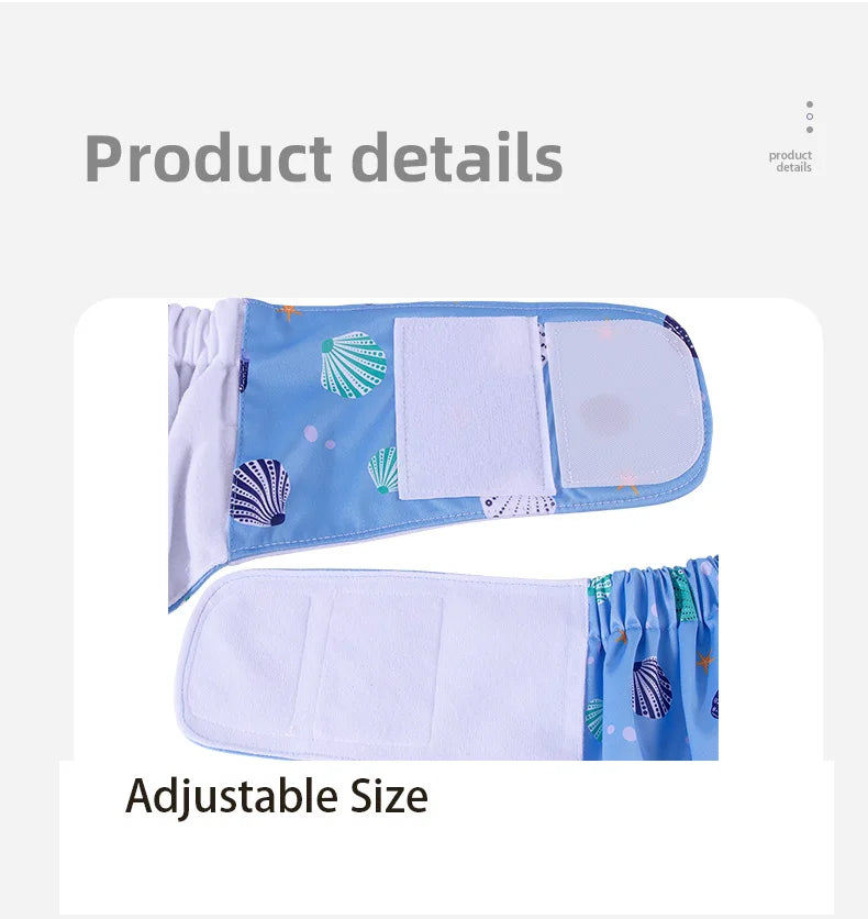 BIAI 2PCS Adult Cloth Diapers Washable Old Man's Diaper Pants Reusable Anti-bed-wetting Device Teenage Nappy Trousers