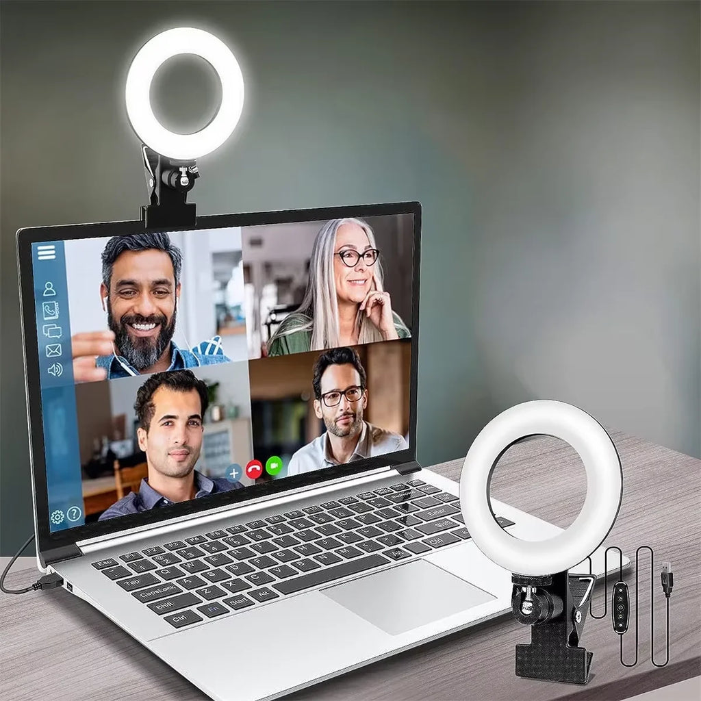 Clip-On 6-Inch LED Ring Light for Phone & Webcam - LED-001 Tidesmit