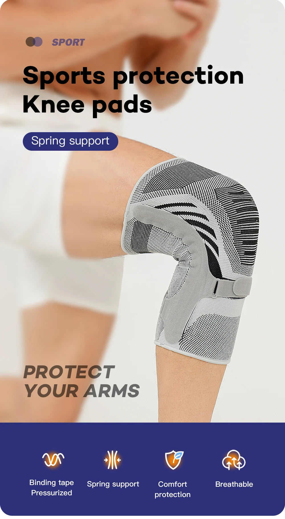 1PCS Knee Brace Support Straps Knee Compression Sleeves for Men & Women Meniscus Tear Arthritis Sports Joint Pain Relief