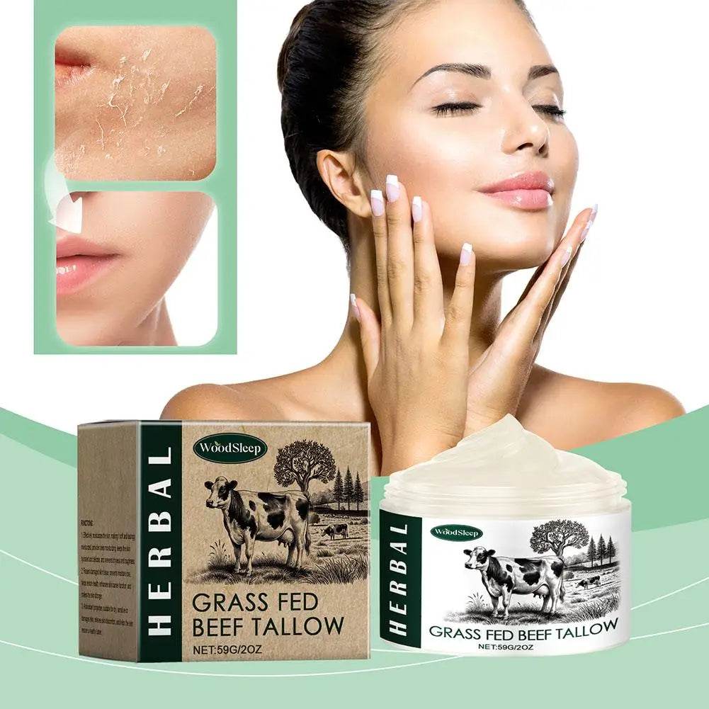 Beef Tallow, Beef Tallow for Skin, Tallow Face Moisturizer, 100% Unscented Organic Grass Fed Finished Whipped Tallow Face Cream