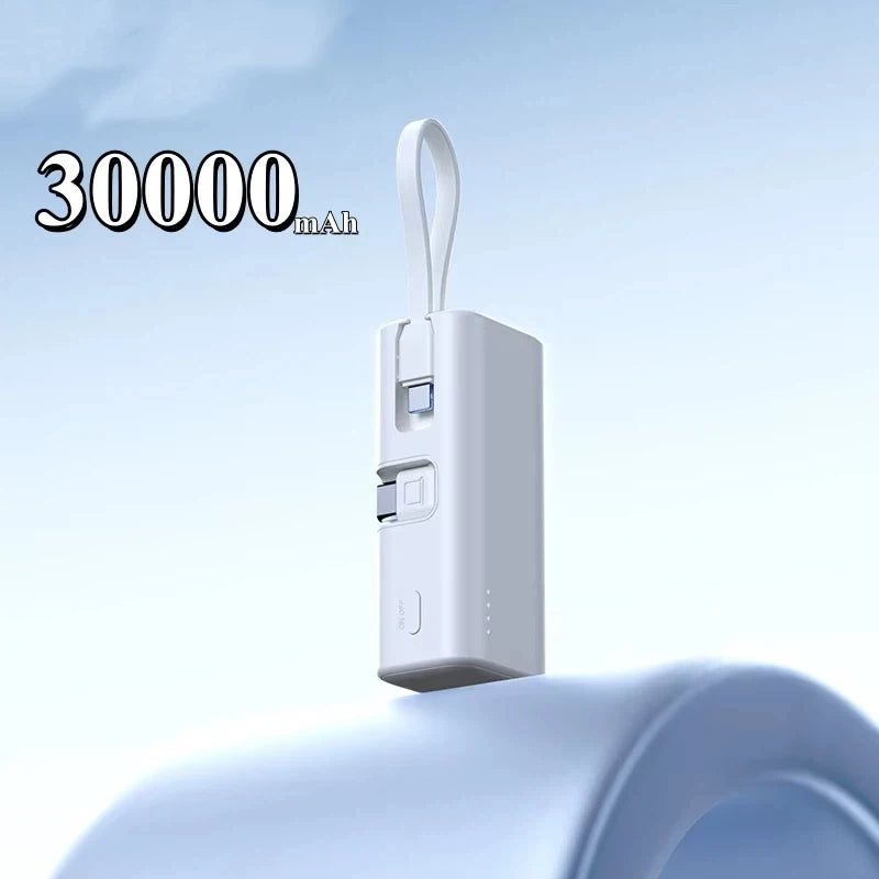 Tidesmit 50000mAh Portable Charger with Integrated Cables & USB-C White 30000mAh Tidesmit