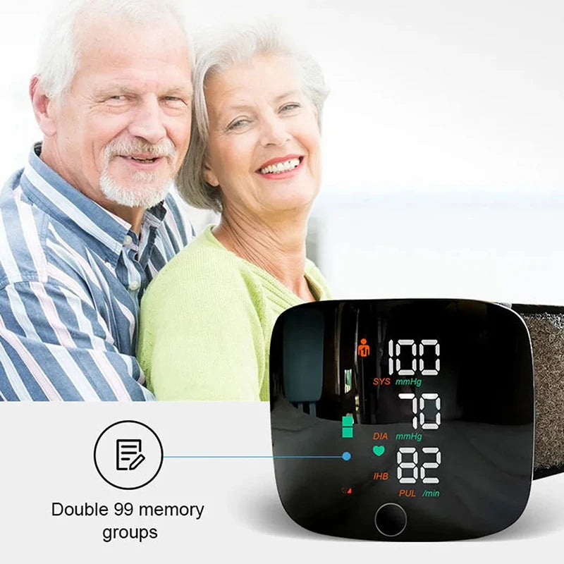 USB Rechargeable Wrist Blood Pressure Monitor English Voice Tonometer Best Automatic Digita Sphygmomanom BP