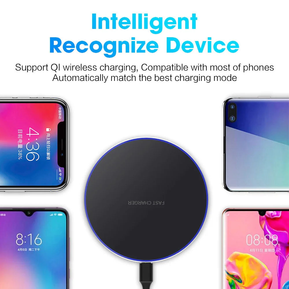 Tidesmit 50W Fast Wireless Charger Pad - Qi Certified Qi Charging Tidesmit