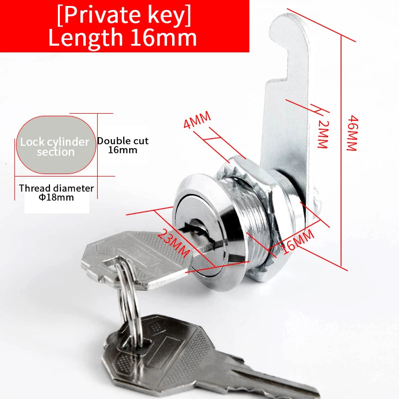 Tidesmit metal cylinder cabinet cam lock set with 2 keys for enhanced smart security locker protection
