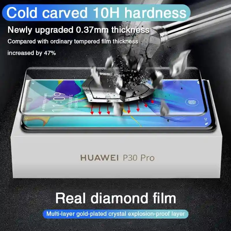Huawei P30 Pro Screen Protector - 3D Curved Tempered Glass 3-Pack AE Tidesmit